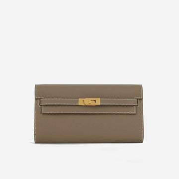 Hermès - Kelly To Go Wallet - Etoupe Epsom GHW - 2024 -
