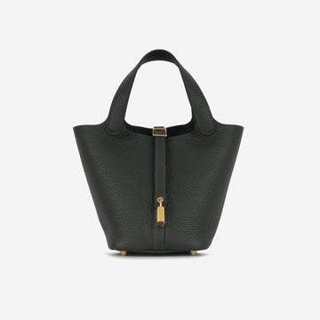 Hermès - Picotin 18 - Vert Fonce Clemence GHW - Brand New - 2024