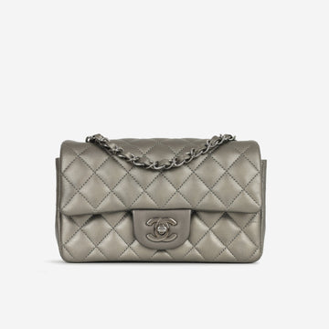 Chanel - Mini Rectangular - Silver Metallic Lambskin BSHW -
