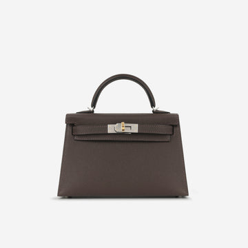 Hermès Mini Kelly - Ebene Epsom | Electrum Hardware