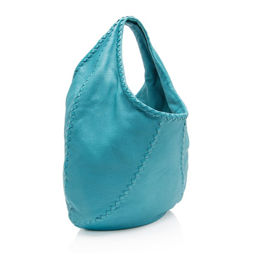 Bottega Veneta Cervo Leather Baseball Hobo