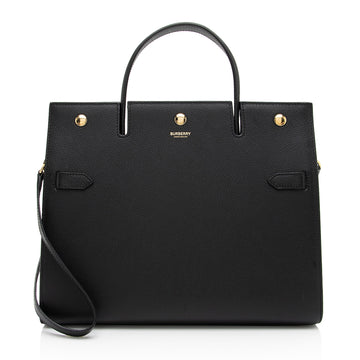 Burberry Calfskin Title Medium Tote (SHF-9V2VK1)