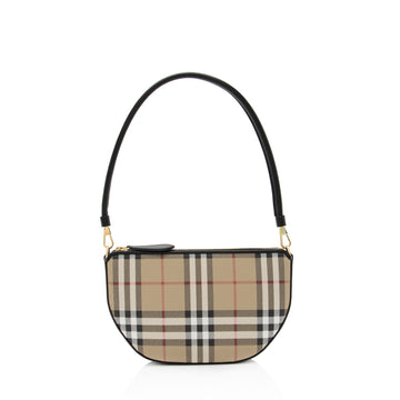 Burberry Calfskin Vintage Check Olympia Pouch (SHF-PuMRdV)