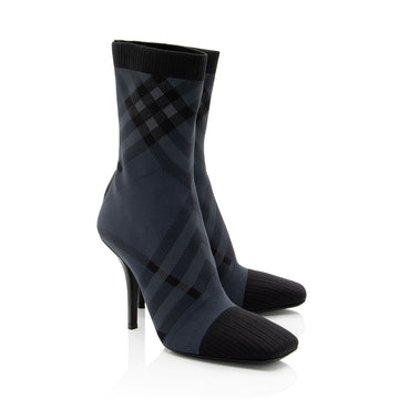 Burberry Knit Check Sock Boots - Size 10 / 40