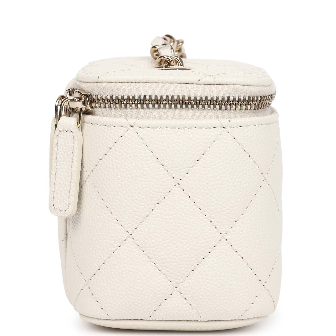 Chanel Mini Square Vanity Case Crossbody Bag Ivory Caviar Light Gold Hardware