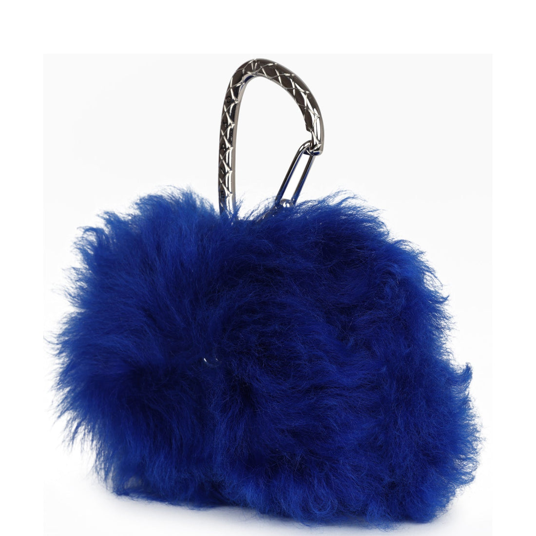 New Chanel Mini Clutch Bag Dark Blue Shearling Silver Hardware