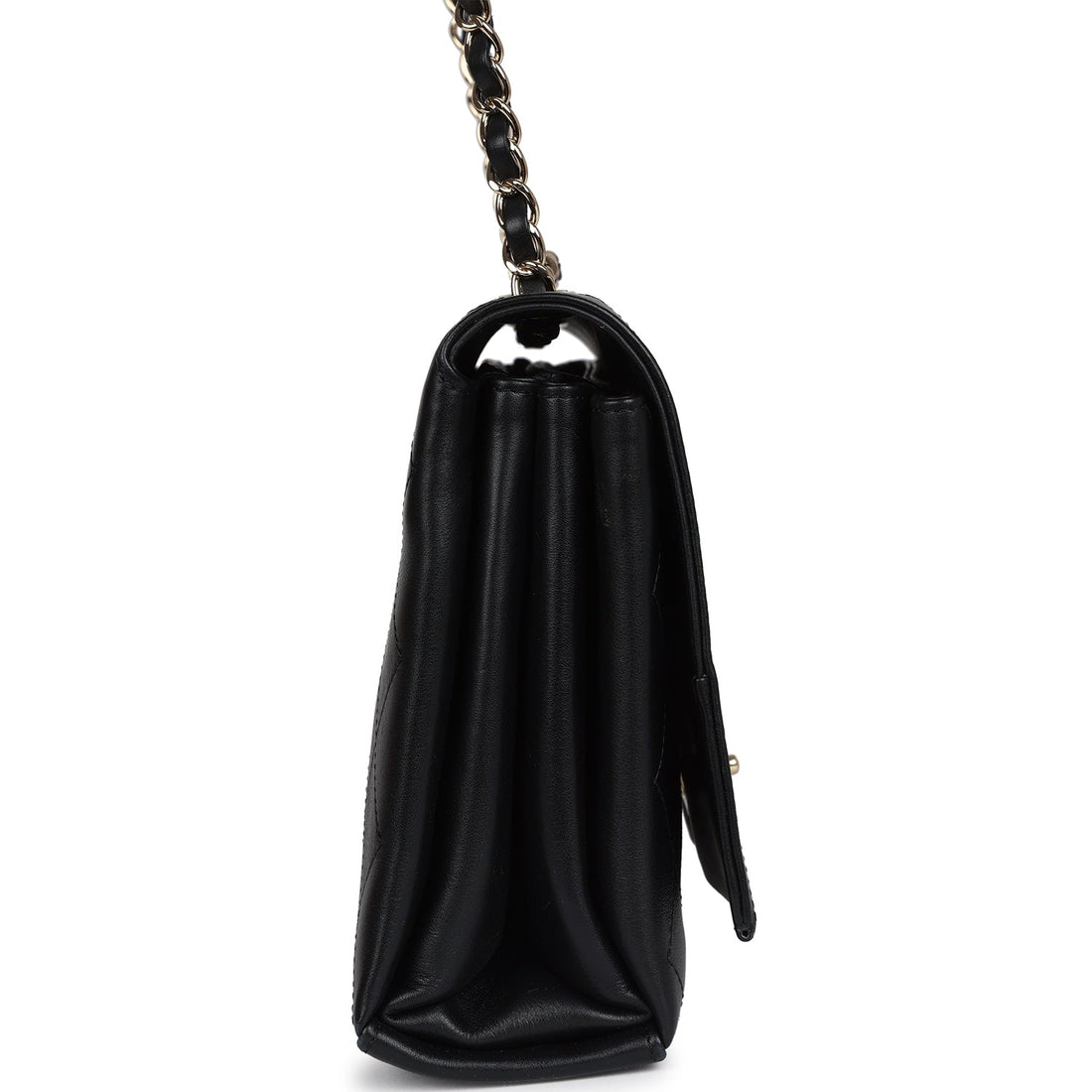 Chanel Flap Bag Black Calfskin Light Gold Hardware