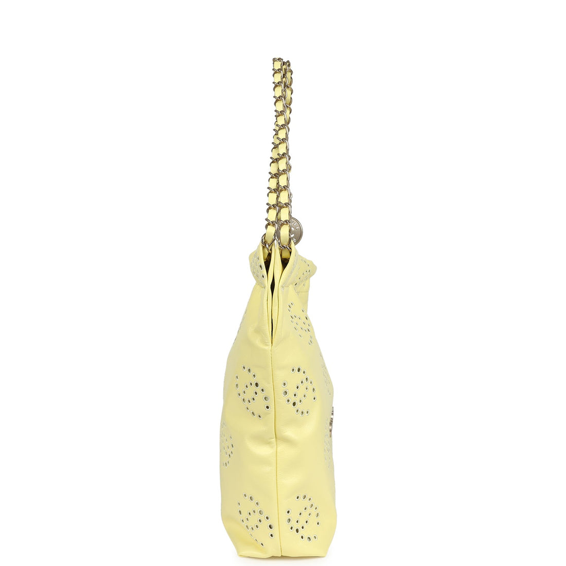 Chanel Small 22 Bag Yellow Shiny Calfskin Brushed Gold Hardware