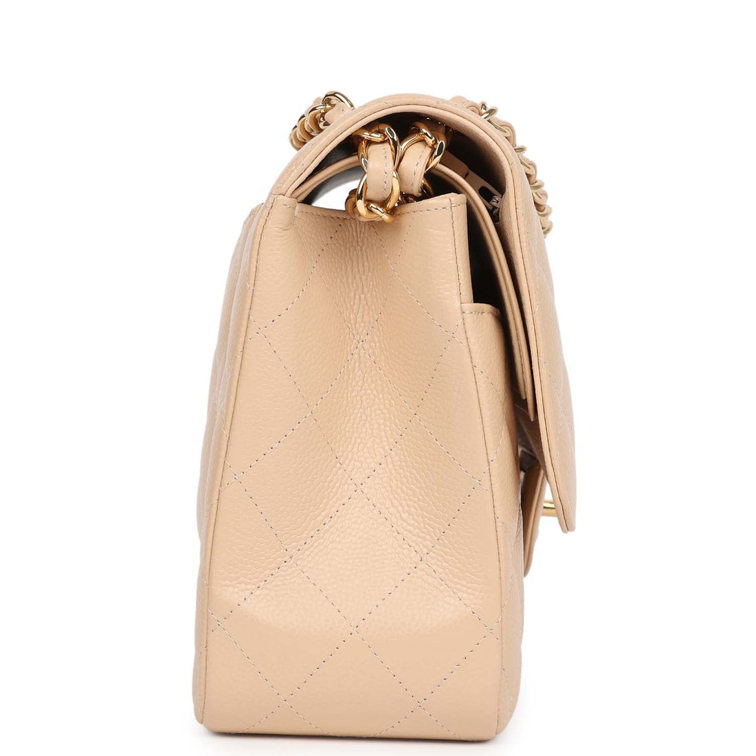 Chanel Jumbo Classic Double Flap Bag Light Beige Caviar Gold Hardware