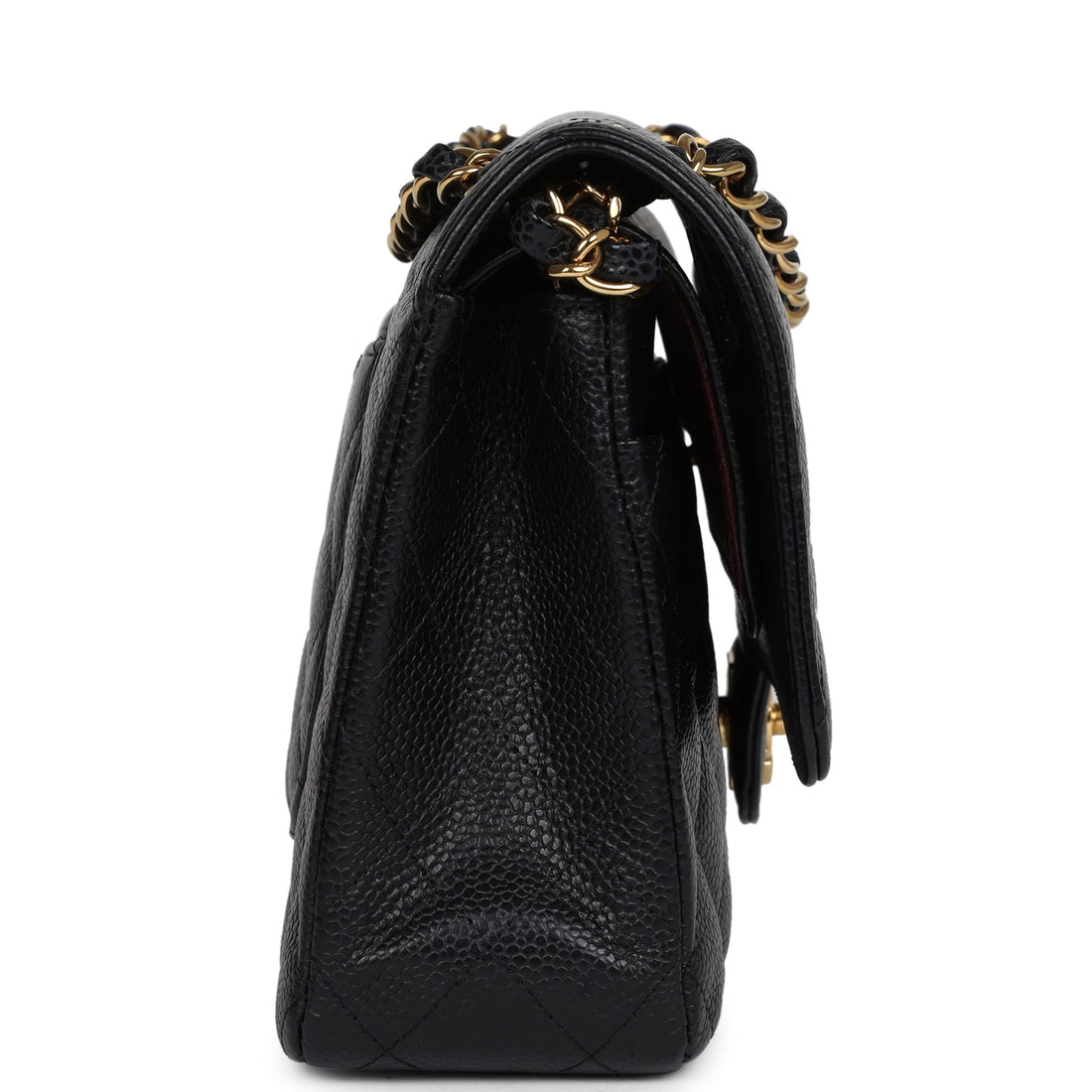 New Chanel Medium Classic Double Flap Black Caviar Gold Hardware