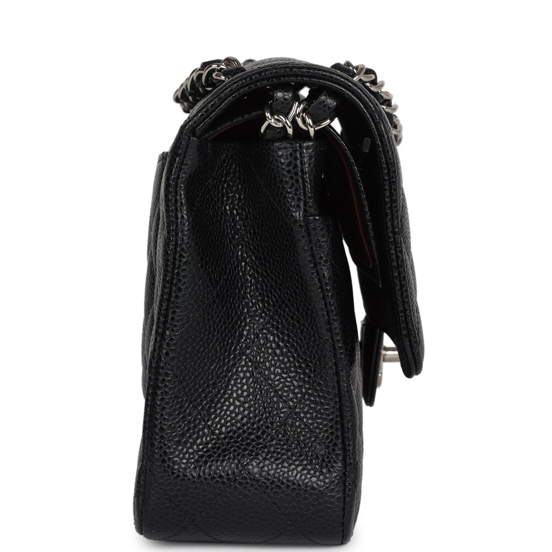 New Chanel Medium Classic Double Flap Black Caviar Silver Hardware