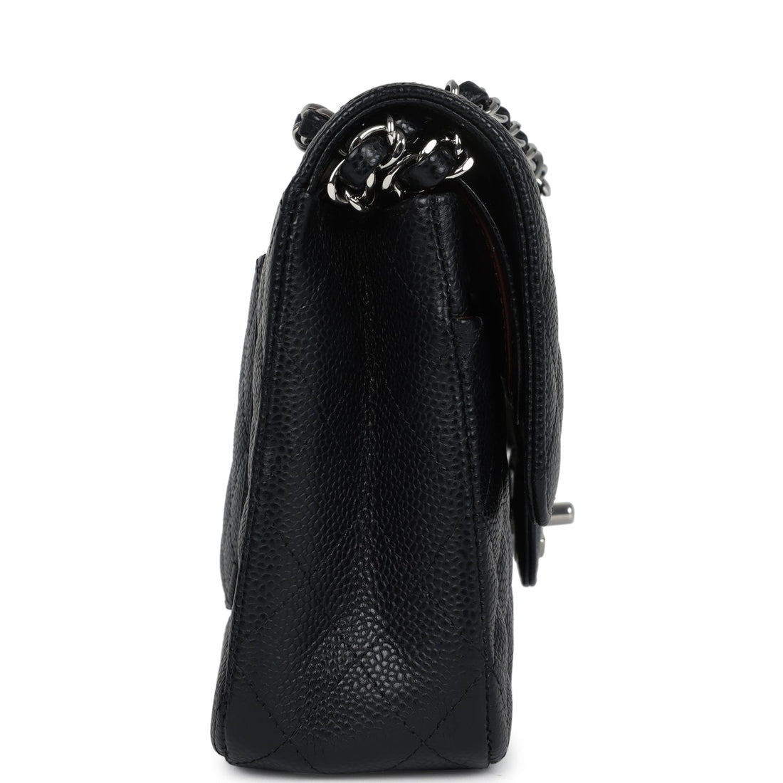 New Chanel Medium Classic Double Flap Black Caviar Silver Hardware