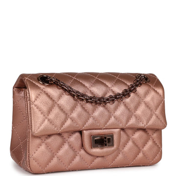 New Chanel Mini Reissue 224 2.55 Flap Rose Gold Calfskin Rose Gold Hardware