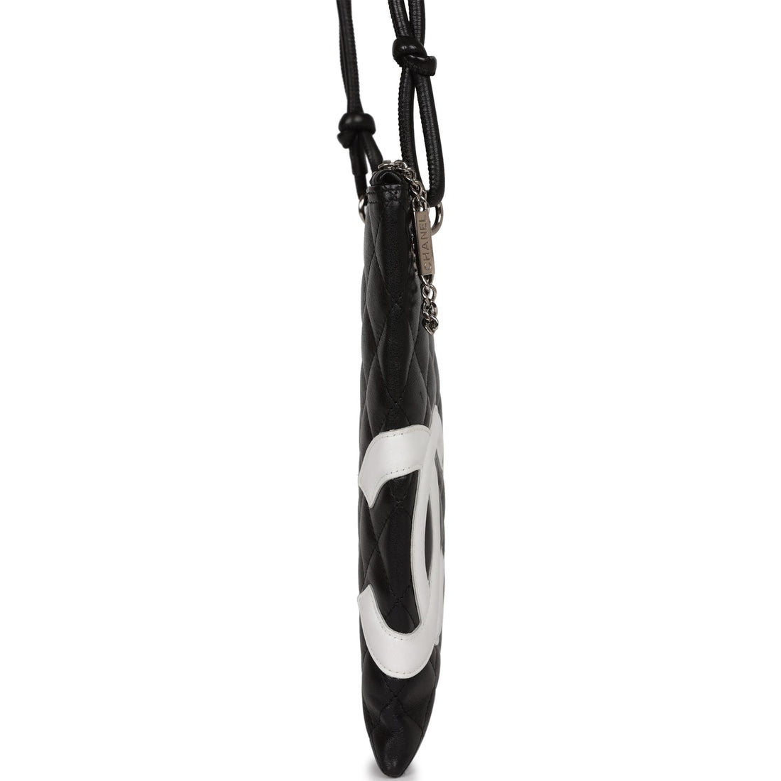 New Chanel Cambon Flat Messenger Black and White Lambskin Silver Hardware