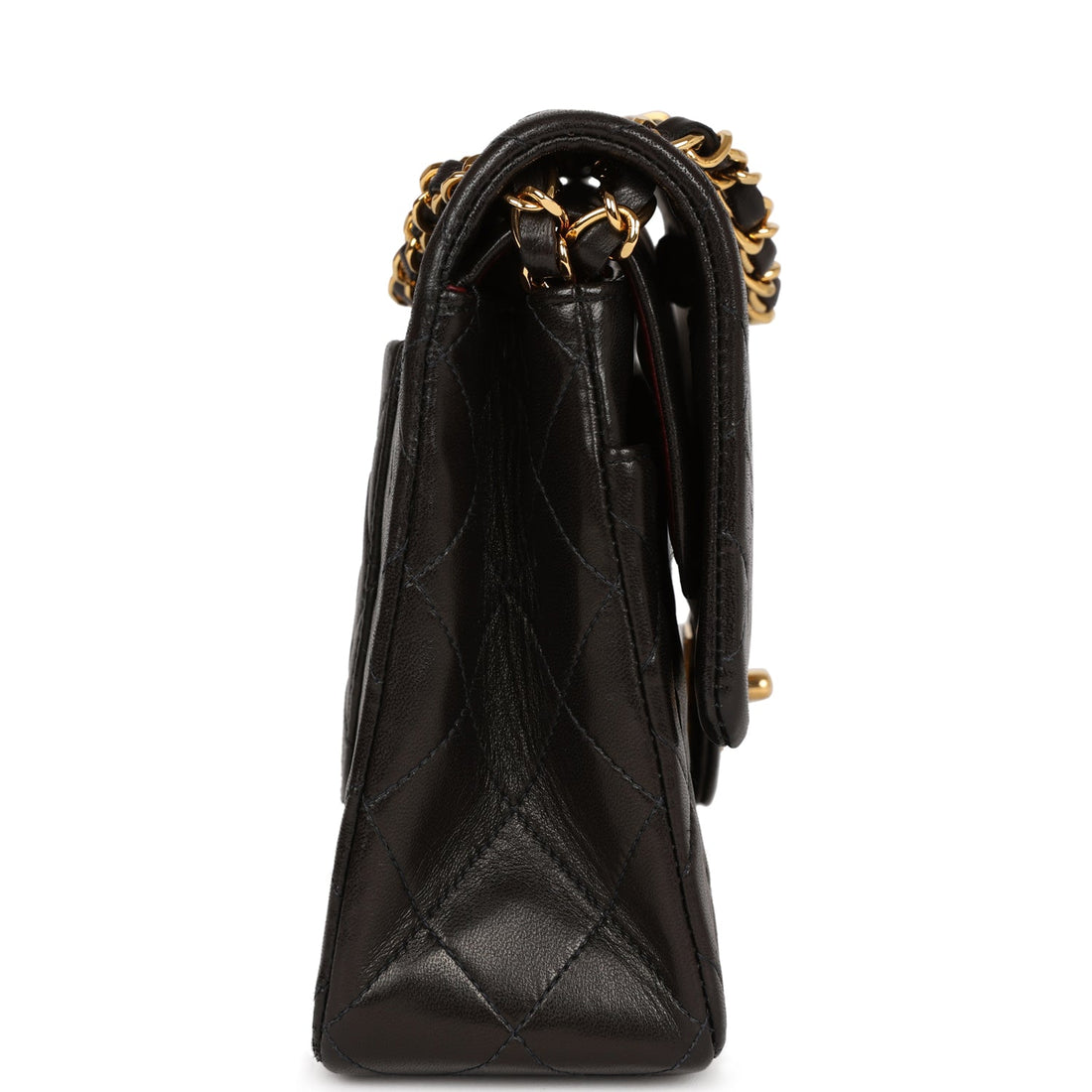 New Chanel Medium Classic Double Flap Black Lambskin Gold Hardware