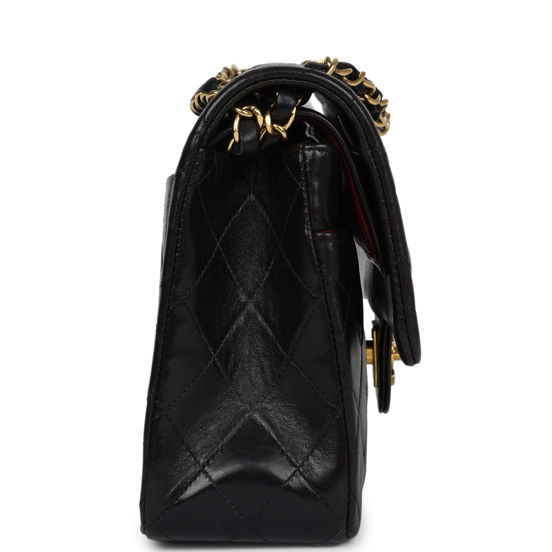 New Chanel Medium Classic Double Flap Black Lambskin Gold Hardware