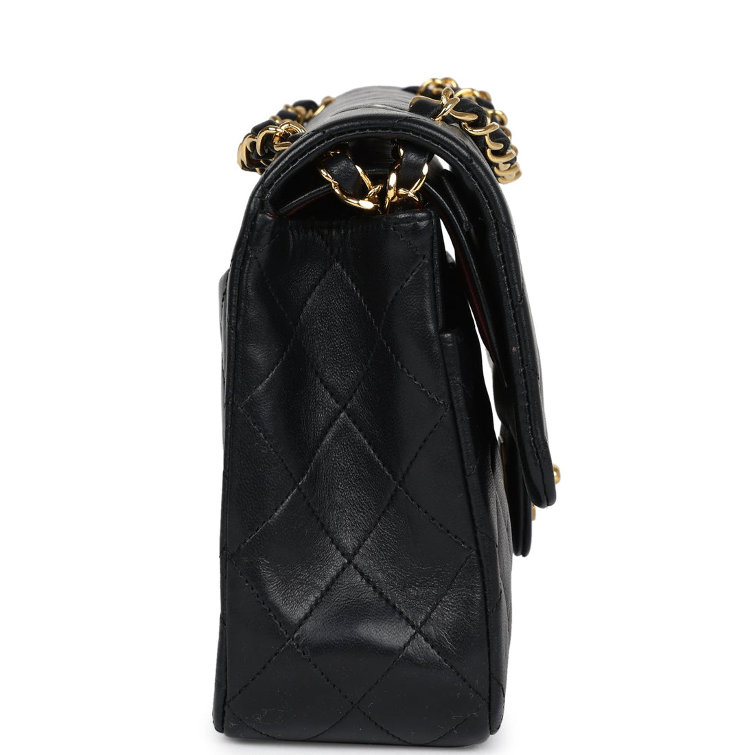 New Chanel Medium Classic Double Flap Bag Black Lambskin Gold Hardware