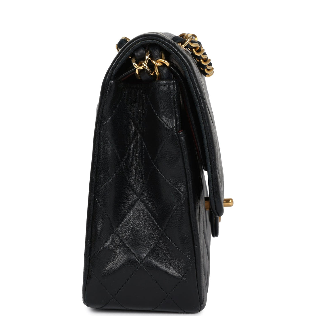 New Chanel Medium Classic Double Flap Bag Black Lambskin Gold Hardware