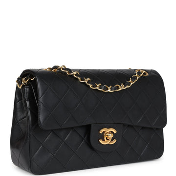 Chanel Small Classic Double Flap Black Lambskin Gold Hardware