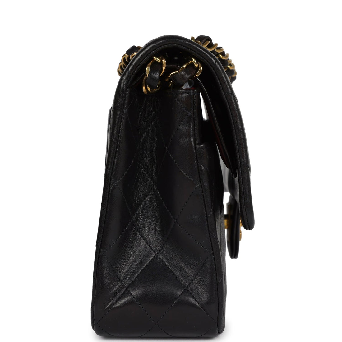 New Chanel Medium Classic Double Flap Bag Black Lambskin Gold Hardware