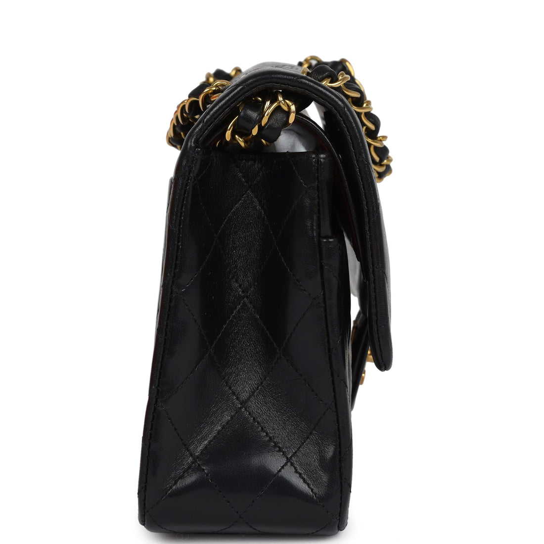 New Chanel Medium Classic Double Flap Bag Black Lambskin Gold Hardware