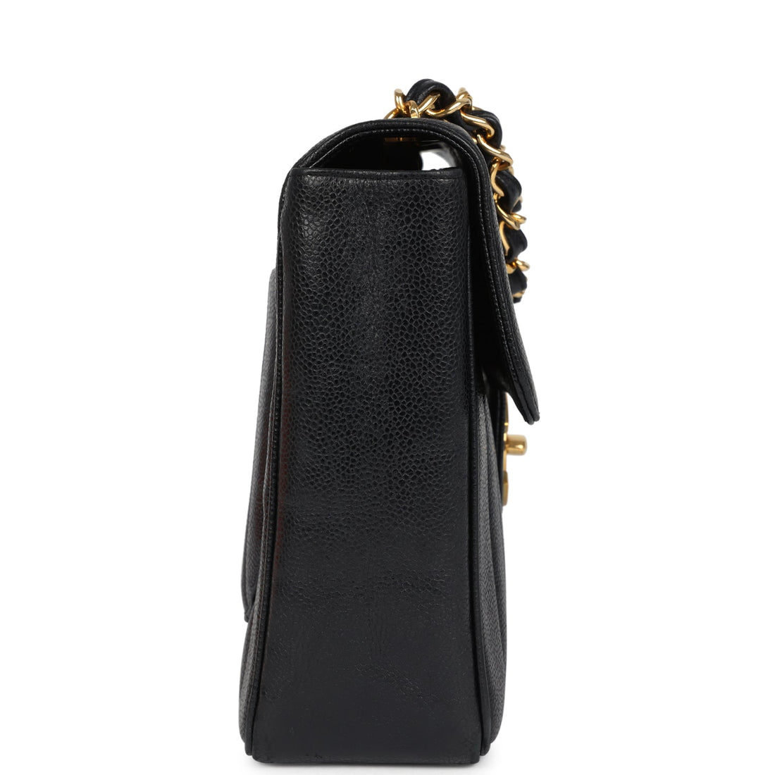 Chanel Jumbo Mademoiselle Vertical Flap Black Caviar Gold Hardware