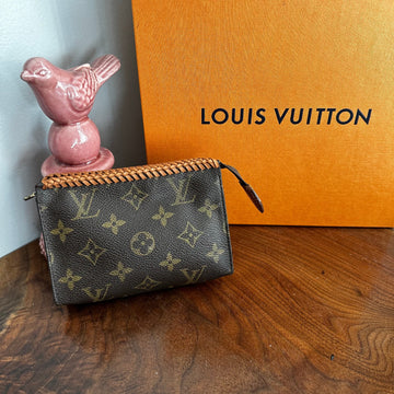 The Junco -CS Monogram Pouch in Tan