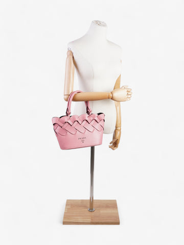 Prada Woven Leather Tote Pink