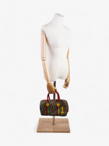 Christian Dior Boston Diorissimo Canvas Bag Monogram / Red Coated Canvas