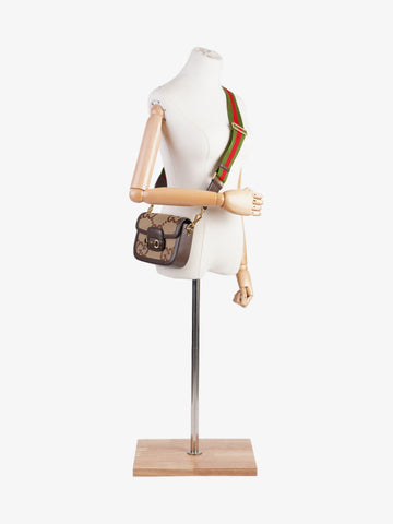 Gucci  Horsebit 1955 Beige And Jumbo Jumbo CS Canvas Mini
