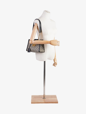Gucci Padlock Beige And Ebony CS Supreme / Black Coated Canvas Small