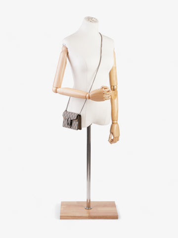 Gucci Super Mini Dionysus Beige And Ebony CS Supreme Coated Canvas