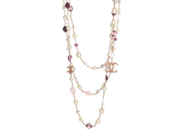 Chanel Layered Long Logo Necklace