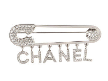 Chanel Crystal Safety Pin Brooch