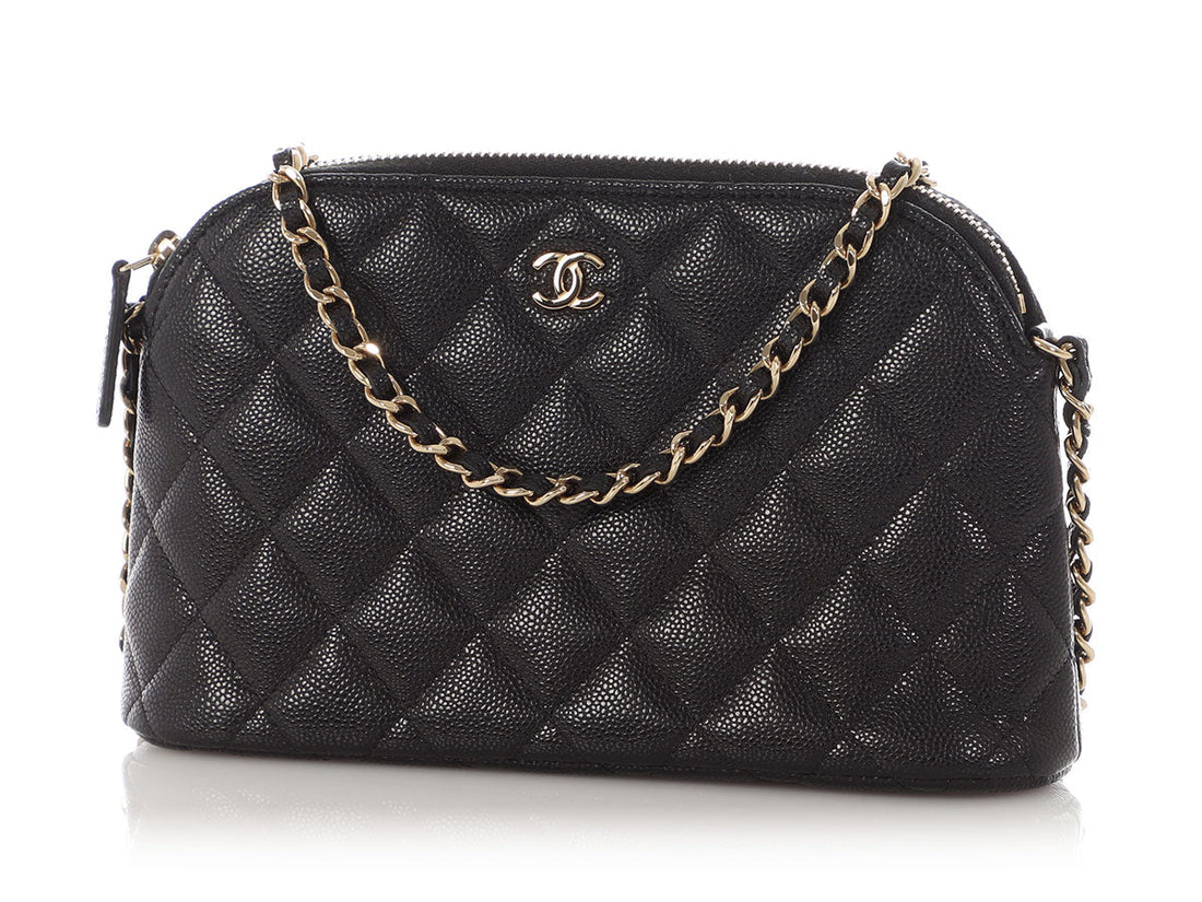 Chanel Small Black Quilted Caviar Crossbody Pouch