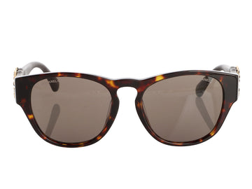 Chanel Tortoise Crystal CC Sunglasses
