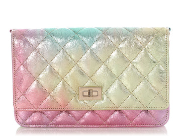 Chanel Rainbow Quilted Goatskin Reissue Wallet on Chain WOC