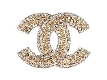 Chanel Medium Crystal CC Logo Brooch