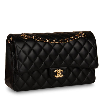 Chanel Classic Flap Bag Medium - Black Lambskin