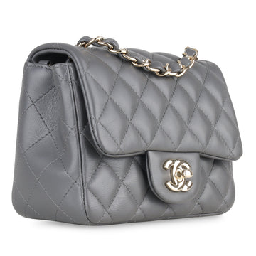 Chanel Mini Square Classic Flap - Grey Lambskin