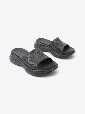 Louis Vuitton Monogram Slides Black Rubber EU 38 UK 5