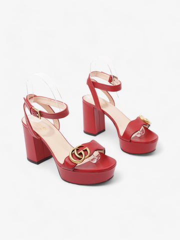 Gucci CS Marmont Sandals 80 Red / Gold Leather EU 36 UK 3