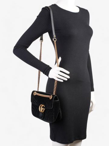 Gucci CS Marmont Black Velvet Small