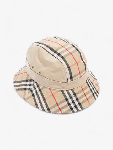Burberry Supernova Check Bucket Hat Honey Beige Cotton Large