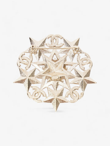 Chanel Crystal Star Burst Brooch Silver Base Metal