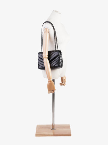 Saint Laurent Loulou Black Calfskin Leather Small