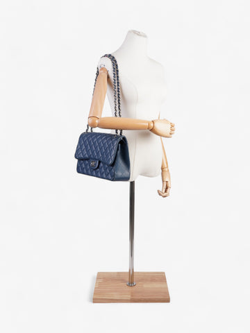 Chanel Classic Flap Blue Lambskin Leather Large