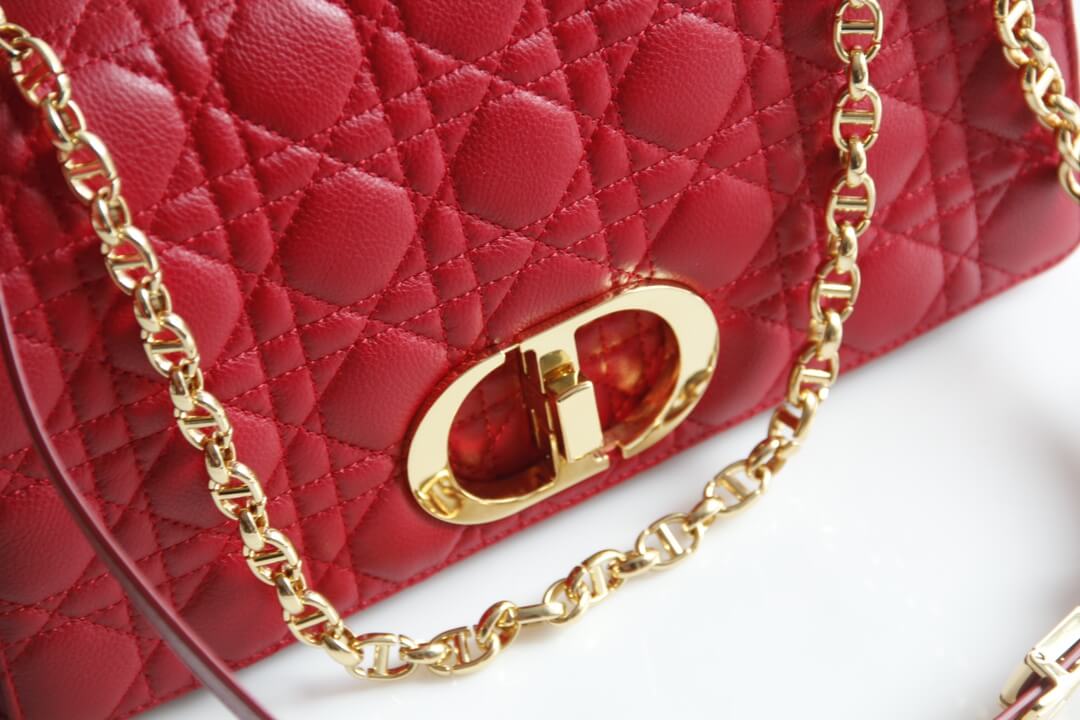 DIR 2023 Caro red real leather sling shoulder bag