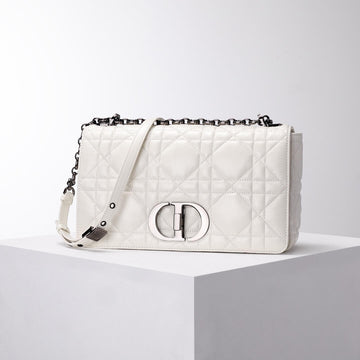 DIR 2023 Caro white silver real leather sling shoulder bag