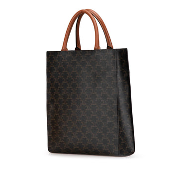 Celine Small Triomphe Coated Canvas Paris Print Vertical Cabas